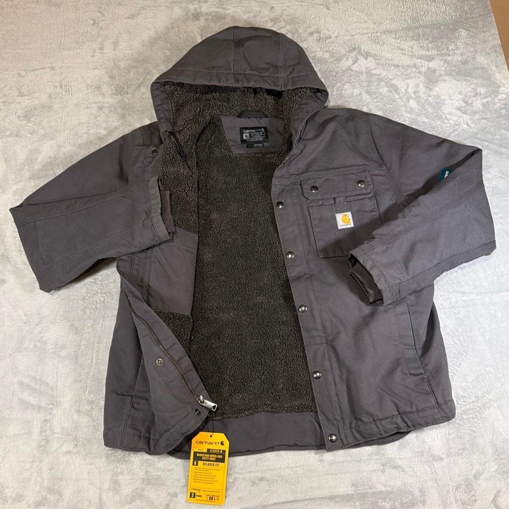 NWT Carhartt Sherpa-Lined Utility Work Jacket | Charcoal Gray | Medium